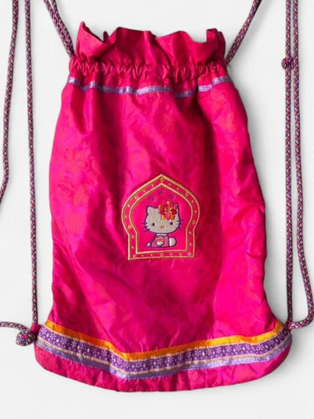Hello Kitty Pink Drawstring Backpack Bag y2k 2000s